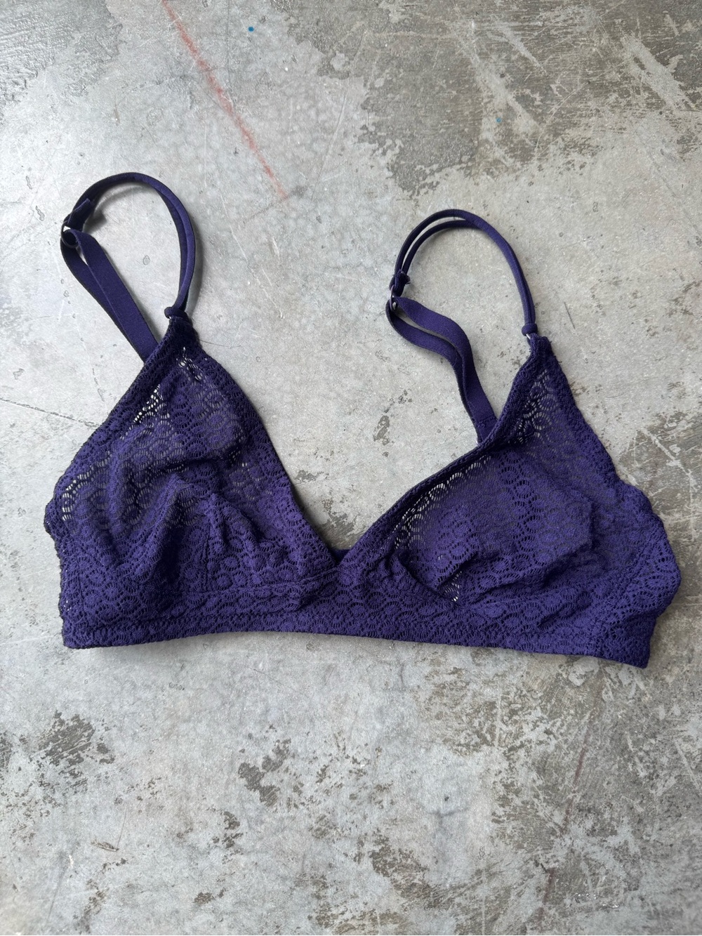 American Apparel Delicate Lace Bralette - Deep Purple